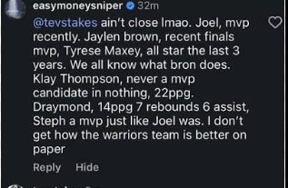 Kevin Durant Instagram Comment
