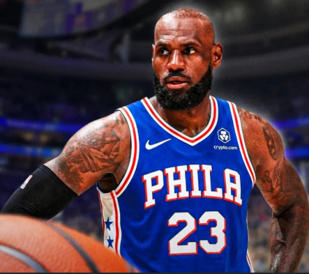 LeBron James in Sixers Jersey